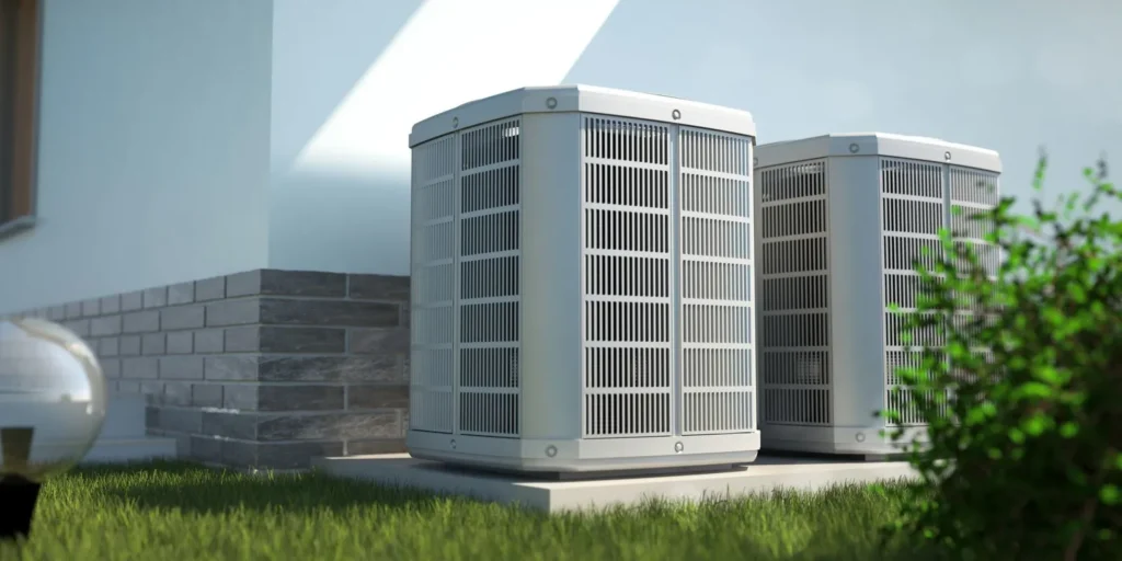 Two Heat pumps outdoors