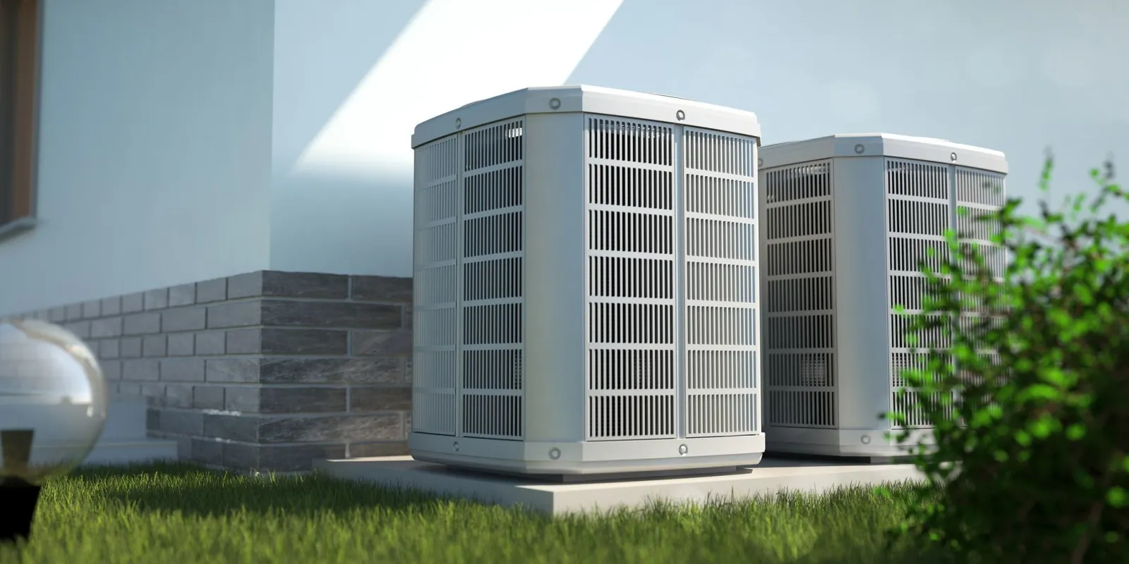 Two Heat pumps outdoors