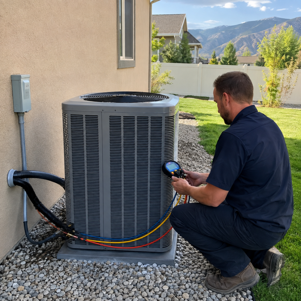 AC replacement being done at a South Jordan home