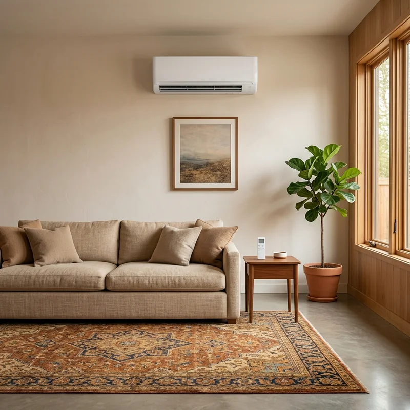 Ductless mini split indoor unit in a living room in Orem, UT